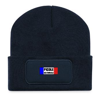 Picole Nationale - Beanie recyclé à patch - bleu marine - Devant