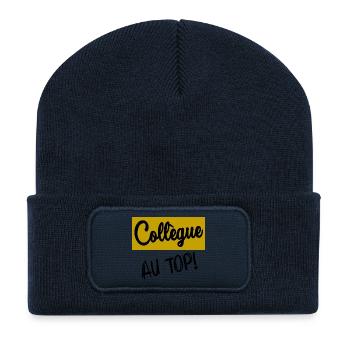 RETRAITE. RETRAITE. RETRAITEE. SENIOR. MAMIE. PAPY - Beanie recyclé à patch - bleu marine - Devant