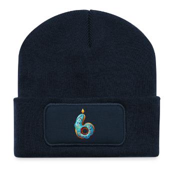 GÂTEAU NUMÉRO 6 SWEET 6E ANNIVERSAIRE - Beanie recyclé à patch - bleu marine - Devant