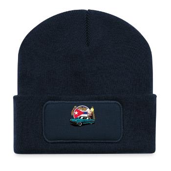 Cuba Cigar Car Rum Libre Havana Souvenir retro - Recycled Patch Beanie - french navy - Front