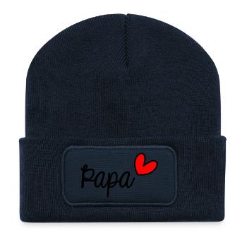 DAD. FATHER'S DAY. HAPPY FATHER'S DAY. HAPPY BIRTHDAY. - Recycled Patch Beanie - french navy - Front