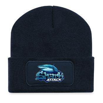 Shark Attack – Der ultimative Raubfisch - Recycelte Patch Beanie - French Navy - Vorne