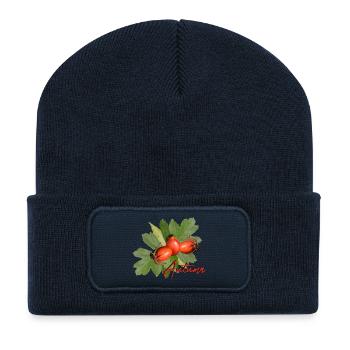 Herbst Herbstblätter - Recycelte Patch Beanie - French Navy - Vorne