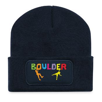Boulderer Felskletterer Bergsteigen Bouldern - Recycelte Patch Beanie - French Navy - Vorne