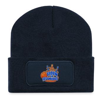 Faden im Festmodus – Häkeln im Advent - Recycelte Patch Beanie - French Navy - Vorne