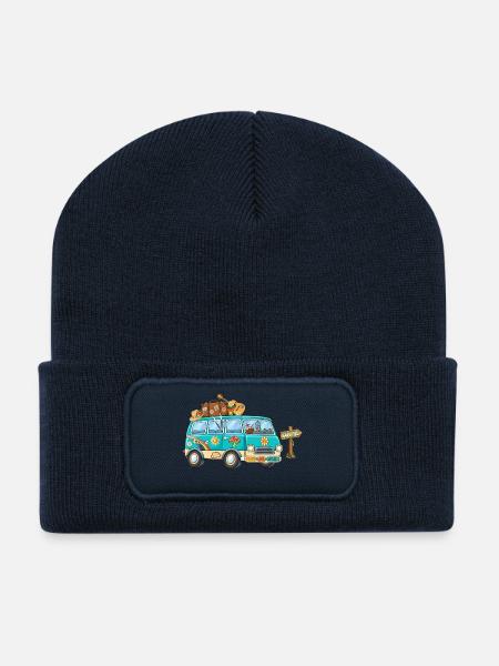 70er Camper Wohnmobil - Recycelte Patch Beanie - French Navy