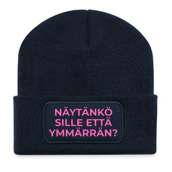 Zeige ich ihm, dass ich es verstehe? - Recycelte Patch Beanie - French Navy - Vorne