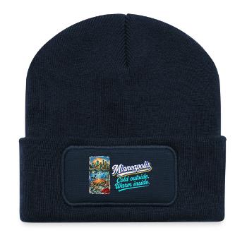 Minneapolis Retro Vintage Lakes Loon Hotdish - Recycelte Patch Beanie - French Navy - Vorne