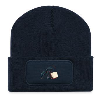 Kraftvolle Ameise mit Kaffee und Zucker - Recycelte Patch Beanie - French Navy - Vorne