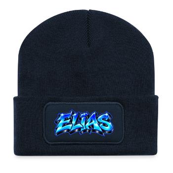 ELIAS Graffiti Name Street Art Hip Hop 3D - Recycelte Patch Beanie - French Navy - Vorne