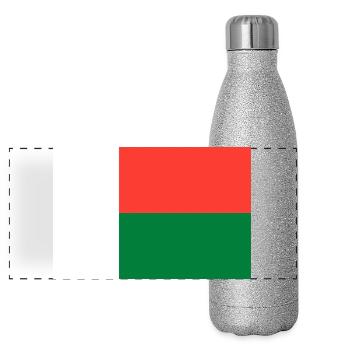 Madagaskar - Panorama Glitzer Isolierflasche 500 ml - Silber Glitzer - Vorne