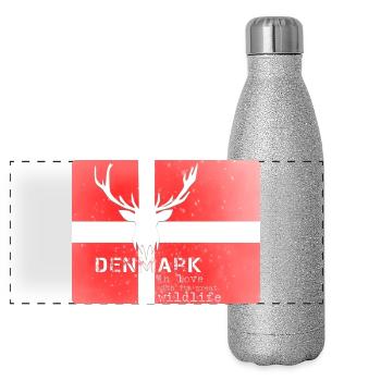 Dämark Wildtiere Denmark wildlife - Panorama Glitzer Isolierflasche 500 ml - Silber Glitzer - Vorne