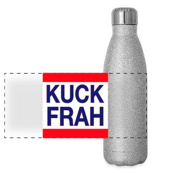 Kuck Frah - Panorama Glitzer Isolierflasche 500 ml - Silber Glitzer - Vorne