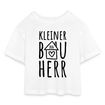 Kleiner Bauherr 2026 - Kinder Cropped Jersey T-Shirt - Weiß - Vorne
