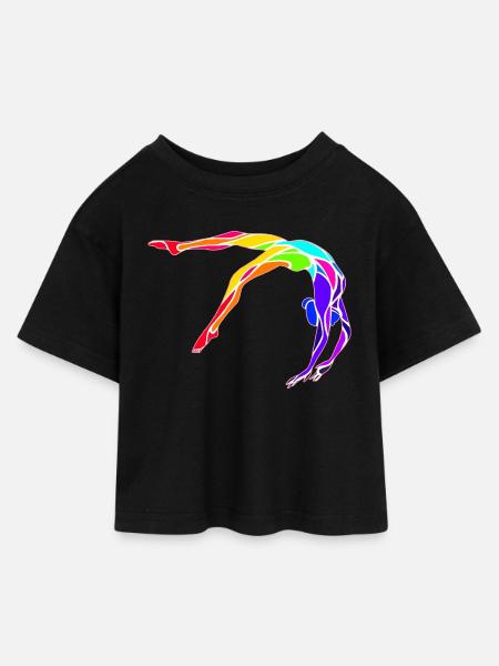 Turner - Kinder Cropped Jersey T-Shirt - Schwarz