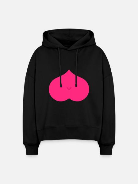 Arsch Herz Popo - Stanley/Stella Boxy Frauen Bio Hoodie Nora - Schwarz
