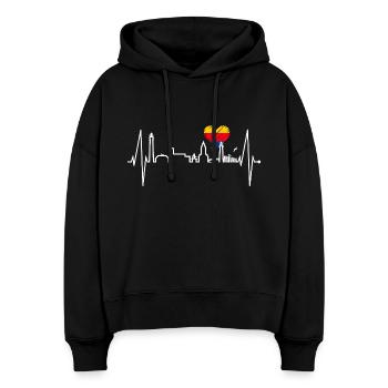 Sylt Skyline Nordsee Herzschlag Nordfriesen Sylter - Stanley/Stella Boxy Frauen Bio Hoodie Nora - Schwarz - Vorne
