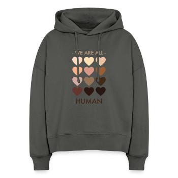 We are all human - Stanley/Stella Boxy Frauen Bio Hoodie Nora - Anthrazit - Vorne