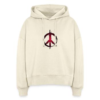 Peace Symbol Hippie Frieden Freiheit Liebe - Stanley/Stella Boxy Frauen Bio Hoodie Nora - Natur - Vorne