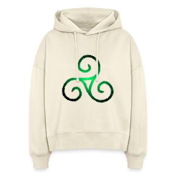 Keltisches Symbol Triskele Dreierspirale - Stanley/Stella Boxy Frauen Bio Hoodie Nora - Natur - Vorne