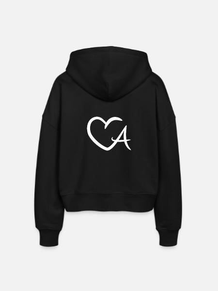 Herz Buchstabe A - Stanley/Stella Boxy Frauen Bio Zip Hoodie Ida - Schwarz