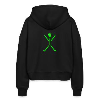 Strichmännchen lustig - Stanley/Stella Boxy Frauen Bio Zip Hoodie Ida - Schwarz - Hinten - AI Model Female 172 light (172cm)