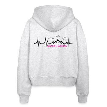 Wander Woman Wanderwoman - Stanley/Stella Boxy Frauen Bio Zip Hoodie Ida - Weiß meliert - Hinten - AI Model Female 172 dark (172cm)