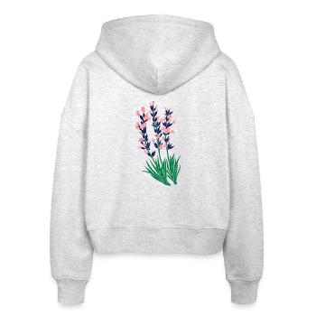 Lavendel Lavandula Lippen Lippenblühten - Stanley/Stella Boxy Frauen Bio Zip Hoodie Ida - Weiß meliert - Hinten - AI Model Female 172 dark (172cm)