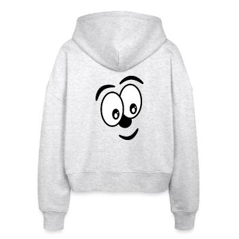 HUMOR - Stanley/Stella Boxy Frauen Bio Zip Hoodie Ida - Weiß meliert - Hinten - AI Model Female 172 dark (172cm)