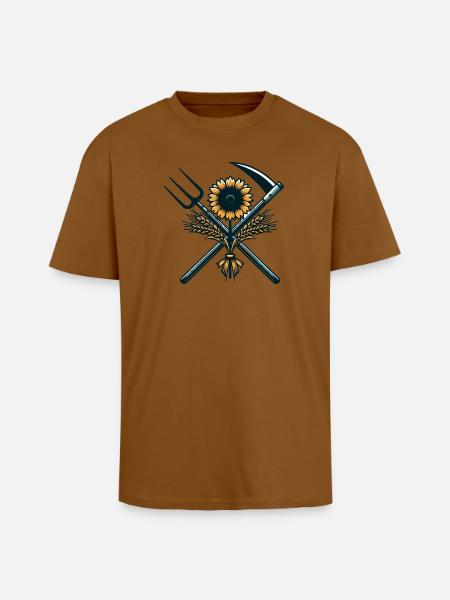 Agriculture Logo - Unisex Oversized Heavyweight T-shirt - toffee