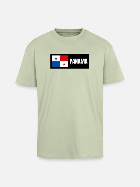 Panama Flagge - Oversized Heavyweight Unisex T-Shirt - Leichtes Salbeigrün