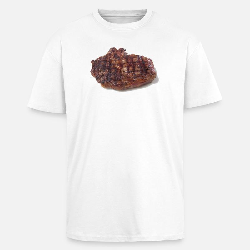 Steak - T-shirt unisexe oversize épais - blanc