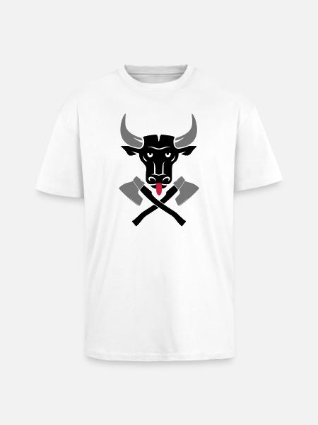 Stierkopf Bullenkopf Logo - Oversized Heavyweight Unisex T-Shirt - Weiß