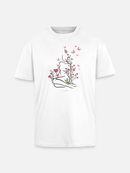 Skin-flowered - Unisex Oversized Heavyweight T-shirt - white
