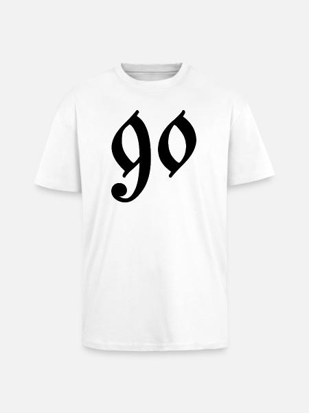 90 - T-shirt unisexe oversize épais - blanc