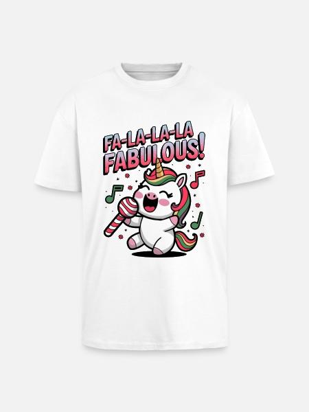 Fa-la-la-la Fabulous! - Unisex Oversized Heavyweight T-shirt - white