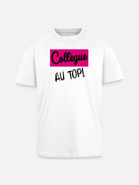 COLLEGUE - T-shirt unisexe oversize épais - blanc