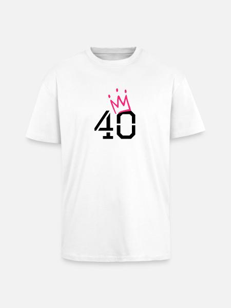40 crown - 40th birthday - Unisex Oversized Heavyweight T-shirt - white