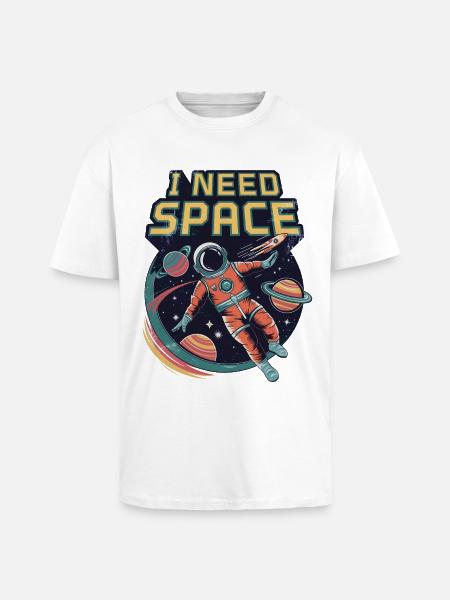 I Need Space - Unisex Oversized Heavyweight T-shirt - white