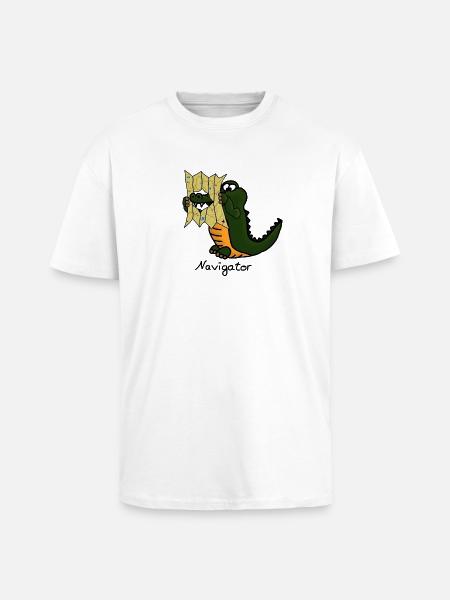 Navigator - Unisex Oversized Heavyweight T-shirt - white