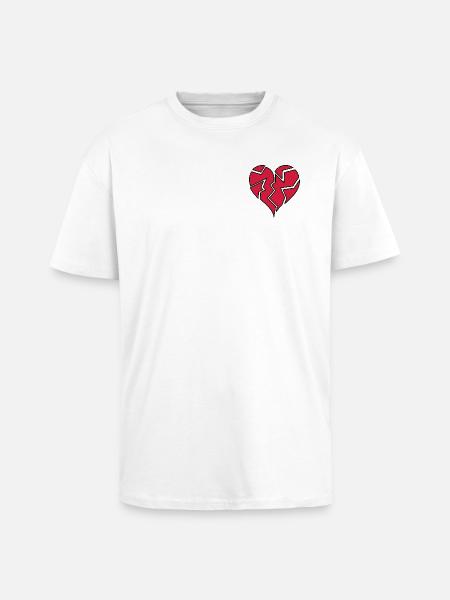 HEARTBROKEN <3 - Oversized Heavyweight Unisex T-Shirt - Weiß