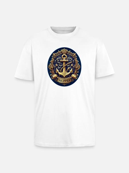 Skipper Logo - Unisex Oversized Heavyweight T-shirt - white
