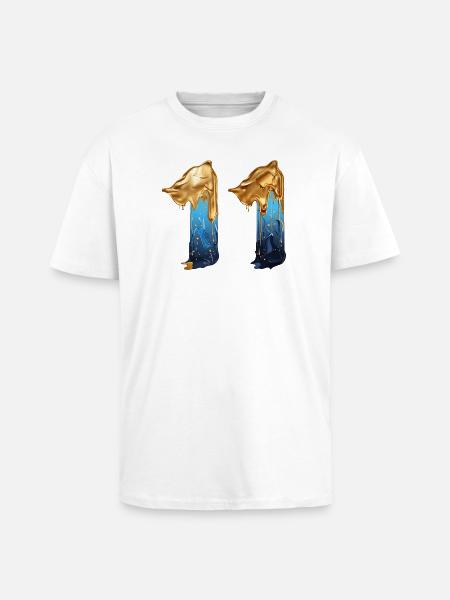 NEJ. 11 NUMMER 11 SEJ 11 ÅRS FØDSELSDAG - Unisex oversized heavyweight t-shirt - hvid