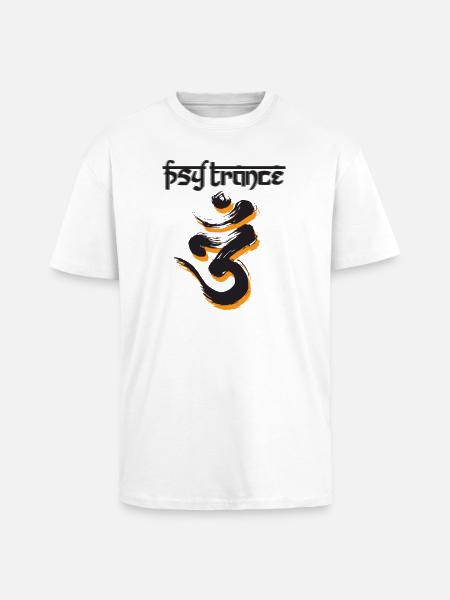 PsyTrance - T-shirt unisexe oversize épais - blanc