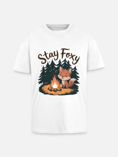 Bleib fuchsig - Oversized Heavyweight Unisex T-Shirt - Weiß