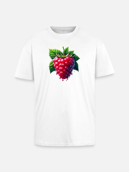 Runny leafy raspberry - Unisex Oversized Heavyweight T-shirt - white