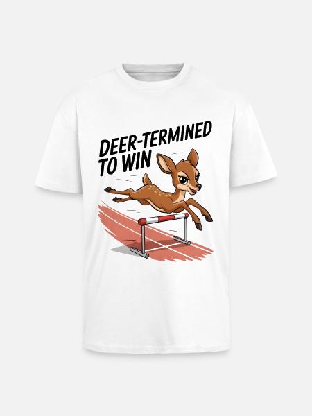 Deer-Termined pour gagner - T-shirt unisexe oversize épais - blanc
