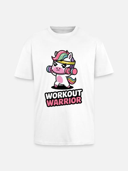 Workout Warrior - Unisex Oversized Heavyweight T-shirt - white