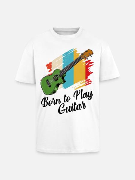 Gitarre - Oversized Heavyweight Unisex T-Shirt - Weiß