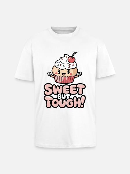 Sweet But Tough! - Unisex Oversized Heavyweight T-shirt - white